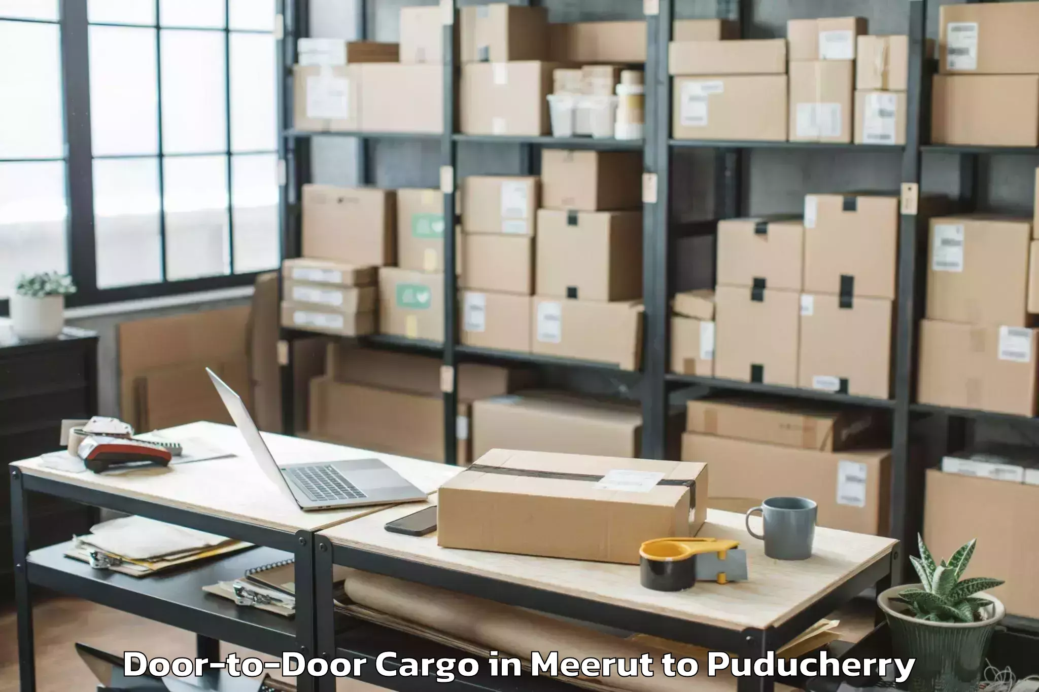 Top Meerut to Pondicherry University Puduche Door To Door Cargo Available